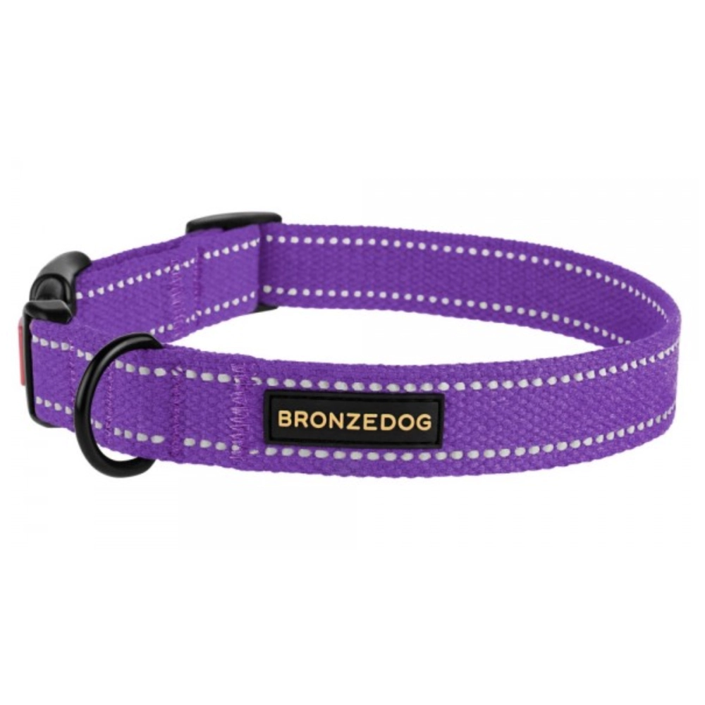 BronzeDog Брезент Ошейник для собак Фіолетовий 