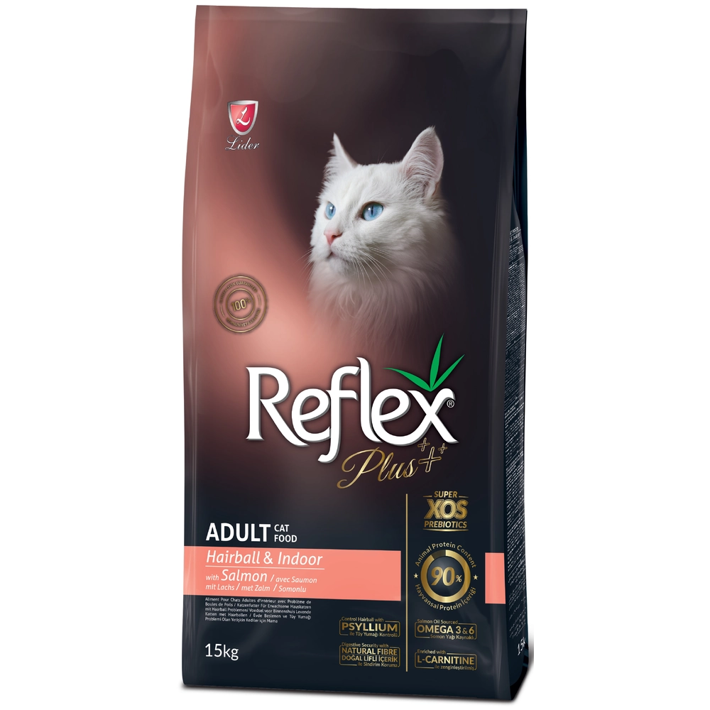 Reflex Plus Hairball & Indoor Adult Cat Salmon  - фото 2