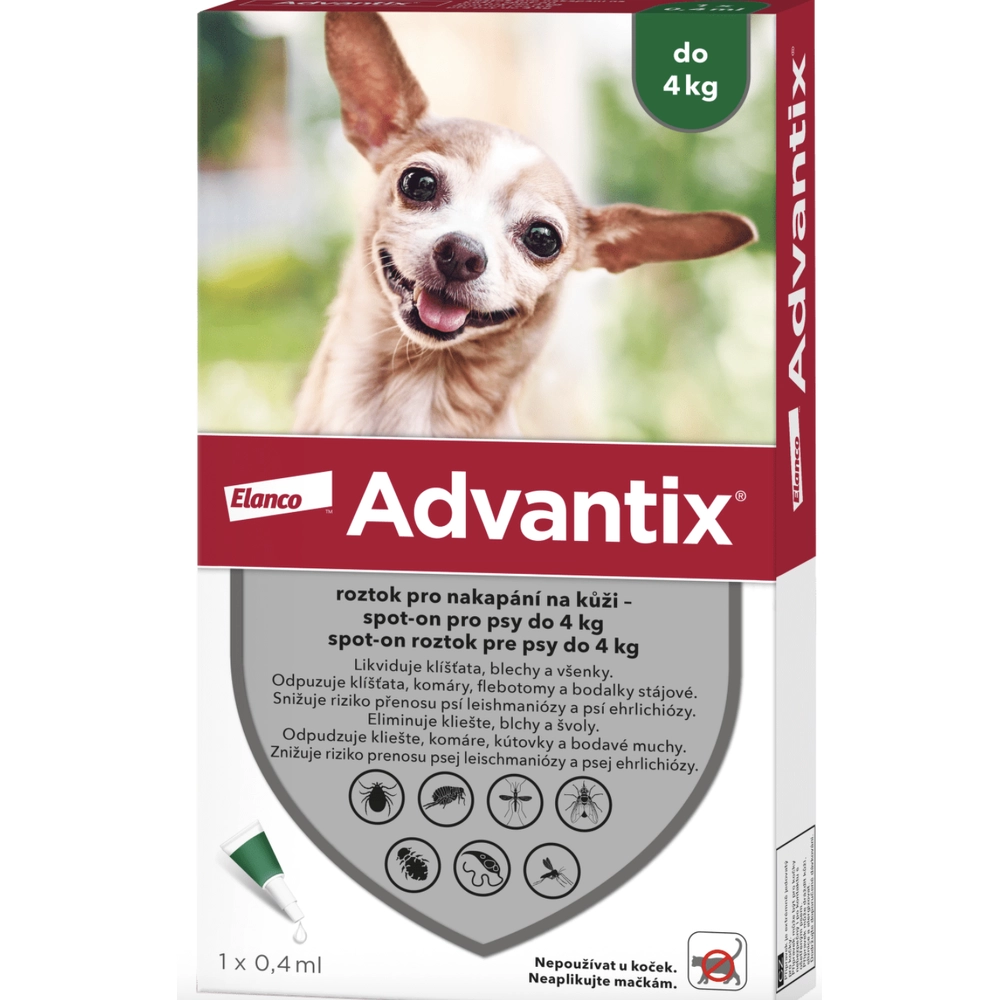 Elanco Advantix для собак весом до 4 кг 