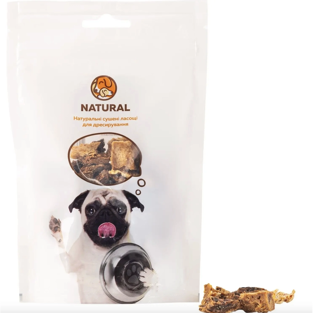 Natural Вымя говяжье для дрессировки собак, мини 