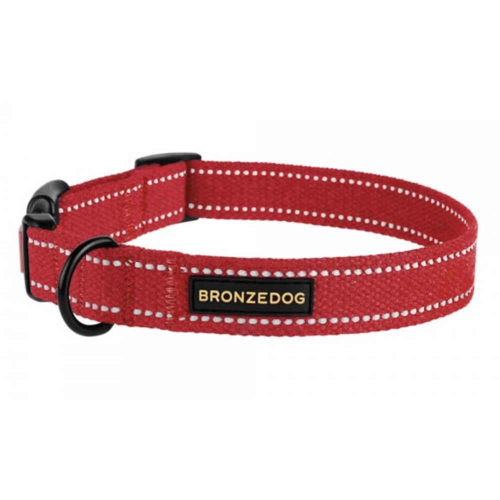 BronzeDog Брезент Ошейник для собак Красный 