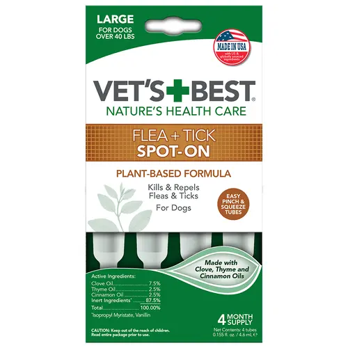 Vet's Best Flea & Tick Spot-On Tubes Large