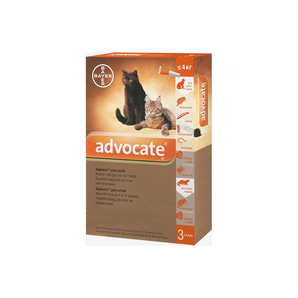 Elanco Advocate для кошек до 4 кг 