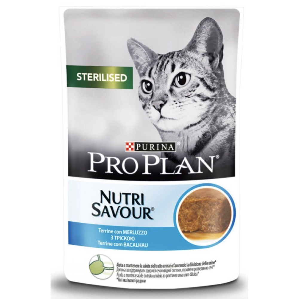 Pro Plan Sterilised Nutrisavour Мусс с треской  - фото 2