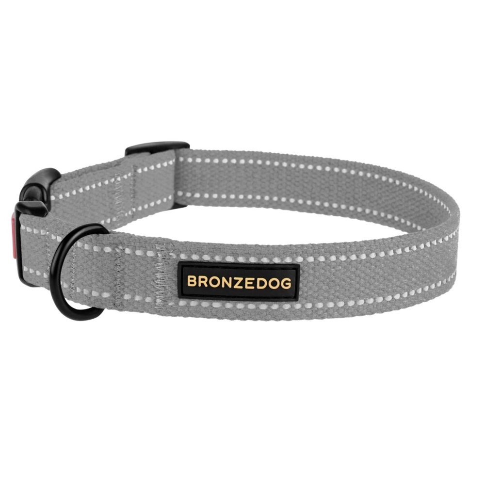 BronzeDog Брезент Ошейник для собак Серый 