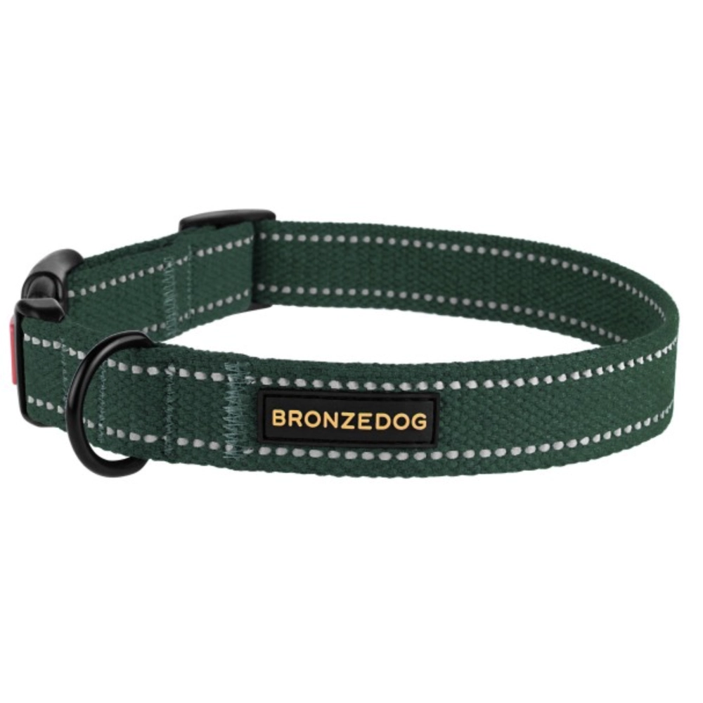 BronzeDog Брезент Ошейник для собак Зелёный 