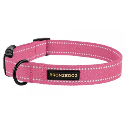 BronzeDog Брезент Нашийник для собак Рожевий