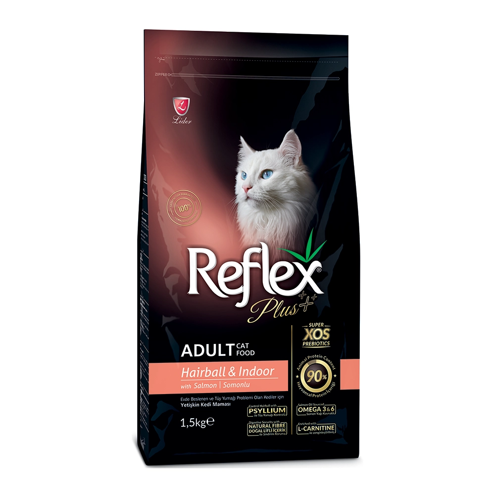 Reflex Plus Hairball & Indoor Adult Cat Salmon 