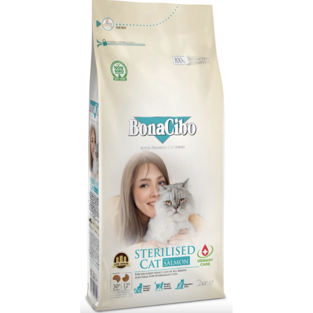 BonaCibo Adult Cat Sterilised Salmon 