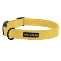 BronzeDog Брезент Нашийник для собак Жовтий 