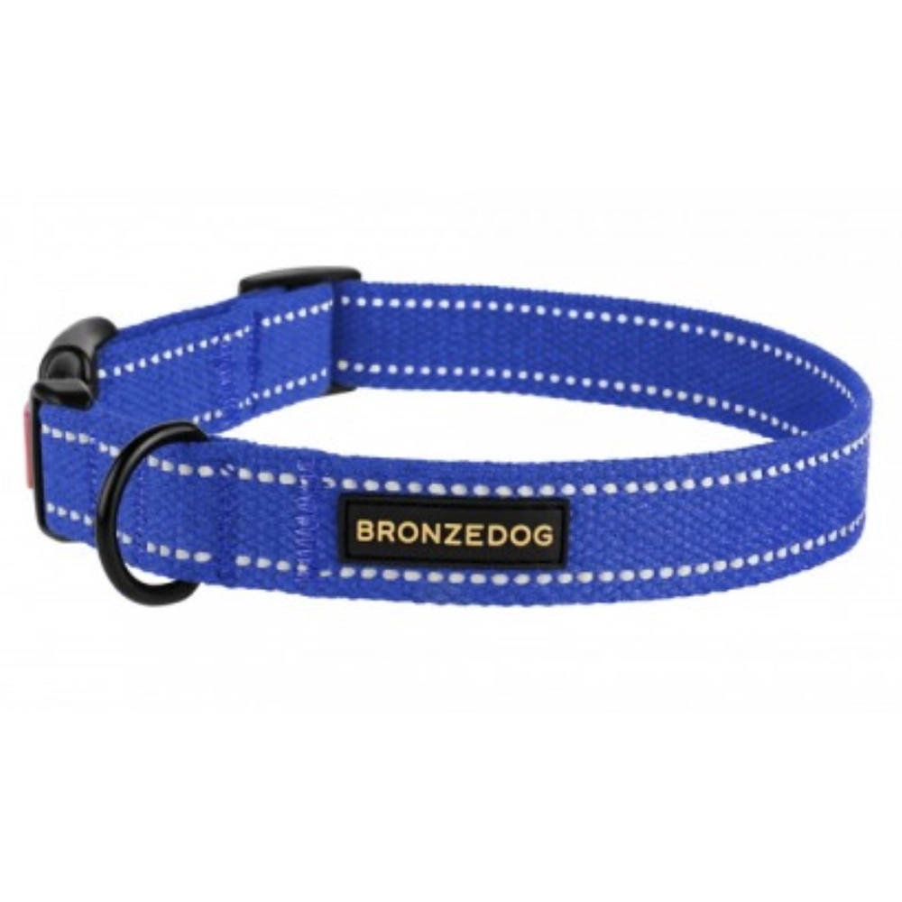 BronzeDog Брезент Ошейник для собак Васильковый 